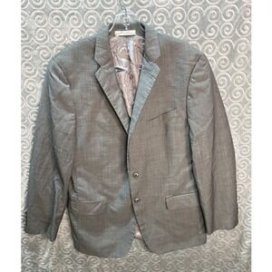 Joseph Abboud Gray 100% Wool Blazer Jacket 42R/W36 Two Button‎